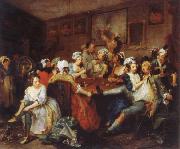William Hogarth The Rake-s Progress the orgy USA oil painting artist